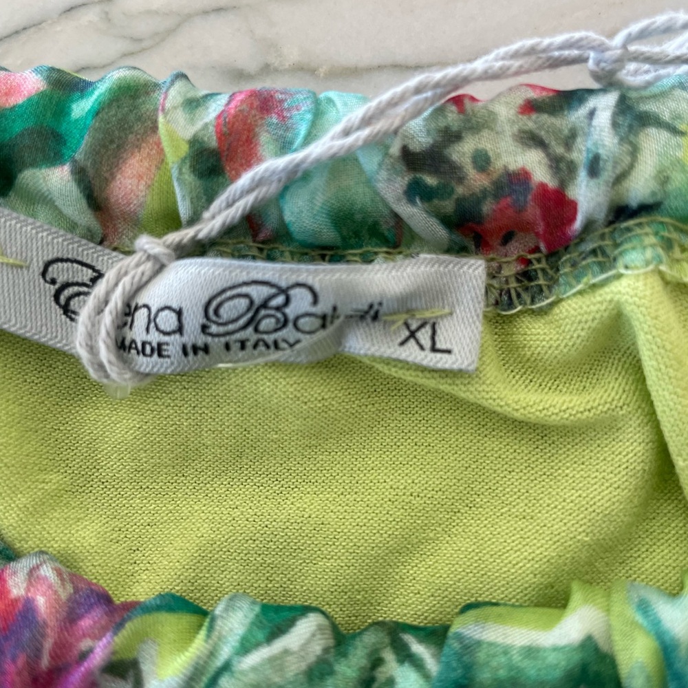 Women’s ELENA BALDI ITALY NWT Silk Blend Floral Midi Dress-Green-Size XL - Picture 4 of 8